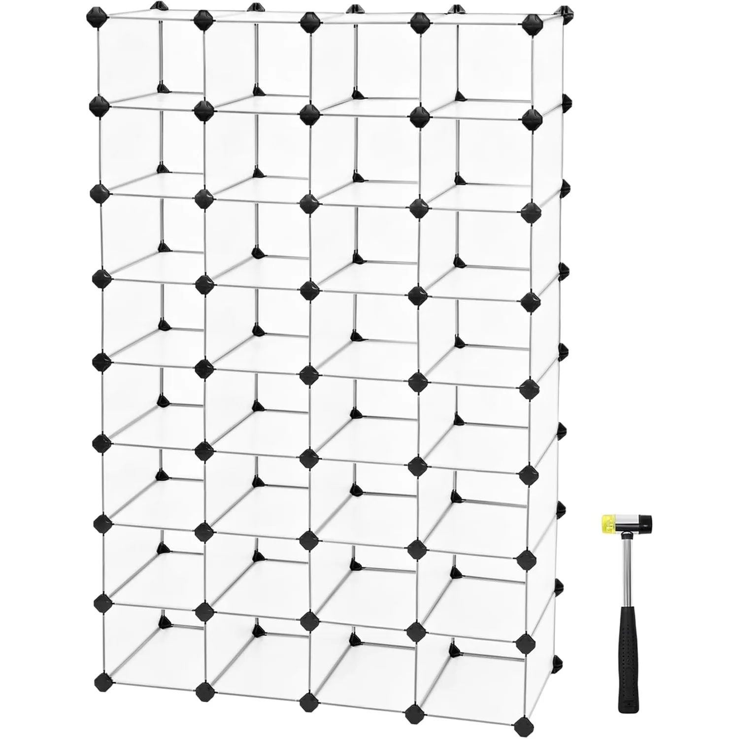 

32 cubic plastic shoe racks, suitable for wardrobe entrances, bedrooms, garages, 13.9 x 35.1 x 54.5 inches, transparent ULPC48S