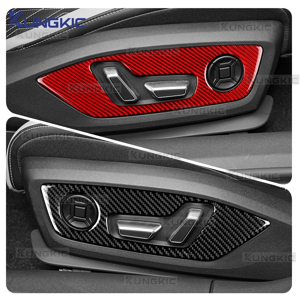 

Sticker for Audi Q3 F3 2019-2022 2023 2024 2025/A5 B10 e-tron 2025 2026 Car Front Seat Adjustment Button Panel Soft Carbon Fiber