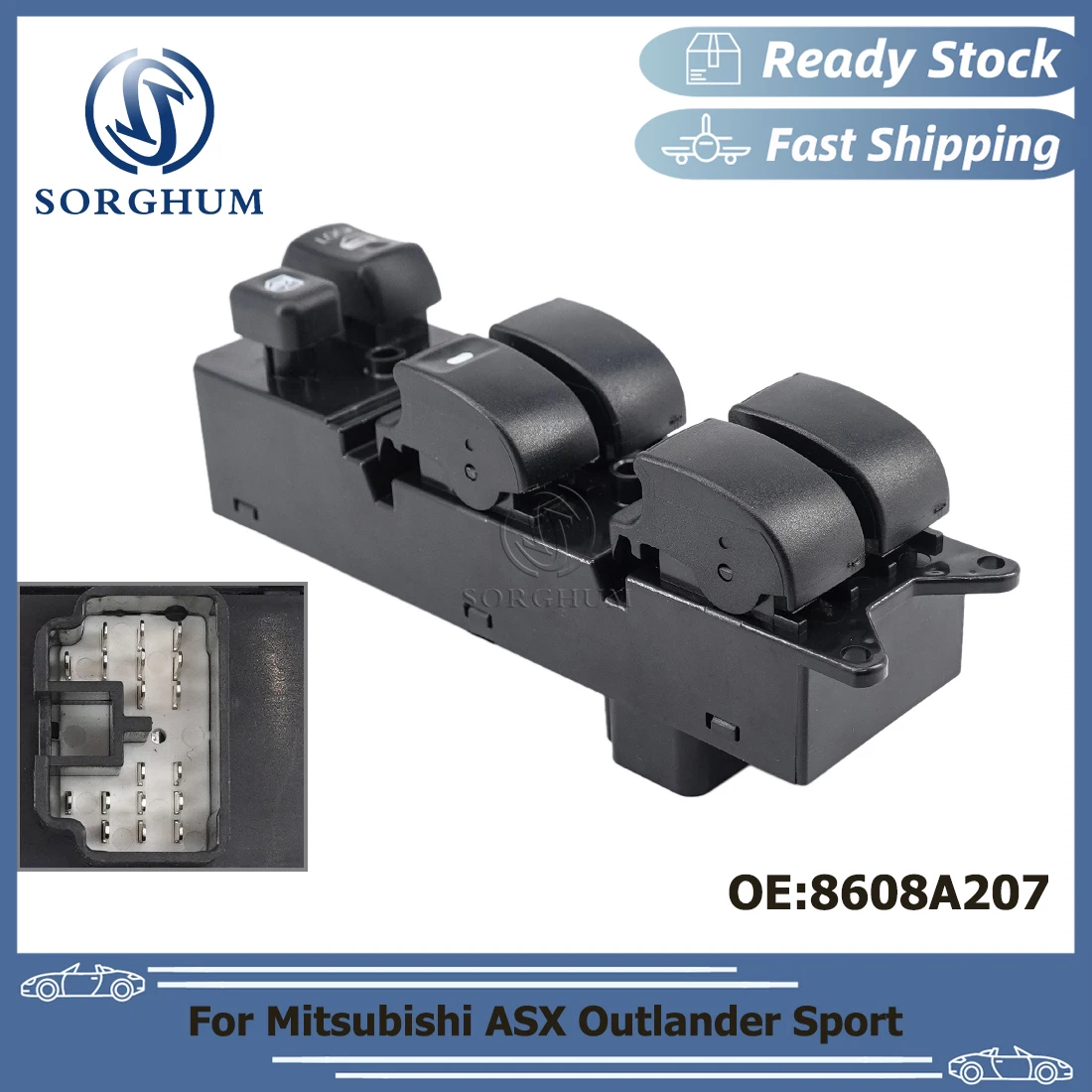 

SORGHUM 8608A207 Power Window Driver Side Main Control Switch LHD Master Regulator For Mitsubishi ASX Outlander Sport 2010 -2014