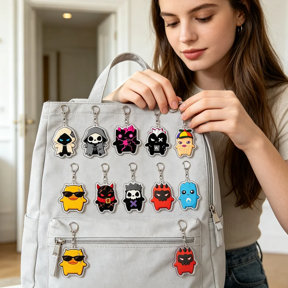 New Cute Gaming Companion Sprite Fort Keychain Ornaments,Accessories Bag Keyrings Fans Exquisite Home Decor Festival Party Gifts 2