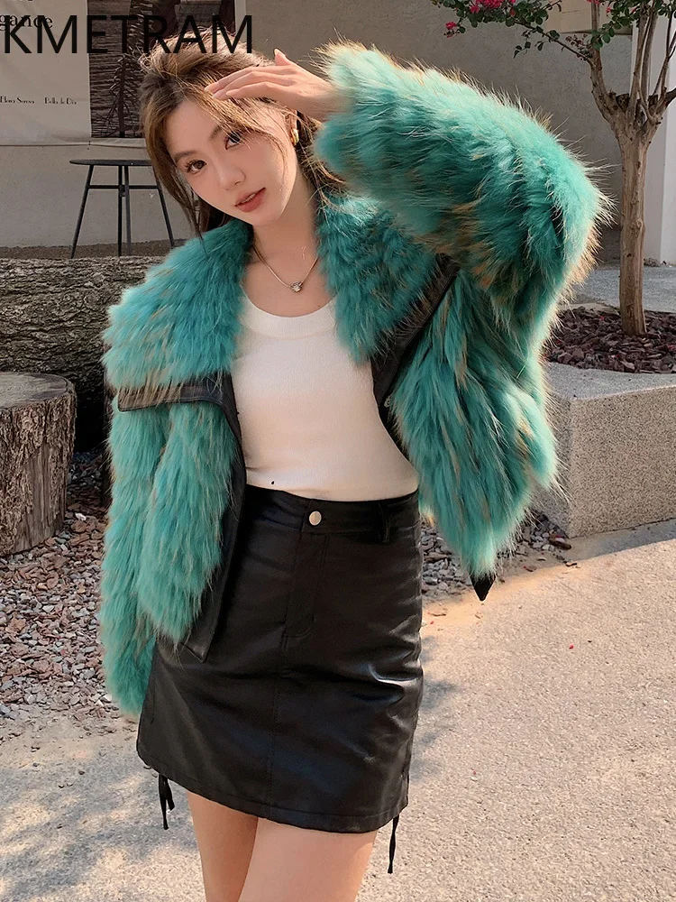 Real Raccoon Dog Fur Coat Women Luxury 2024 Short Fur Jacket Woman Winter Clothes Trending Fashion New in Outerwears Fourrure