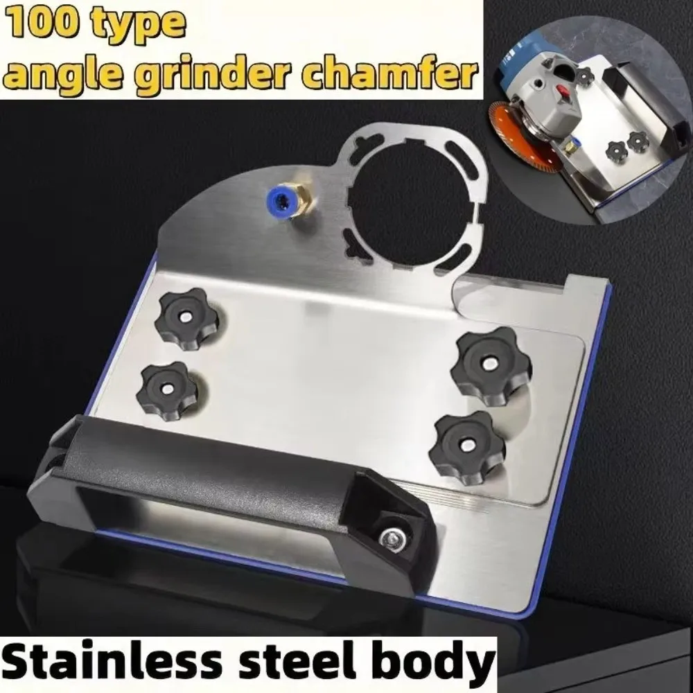 Portable Angle Grinder Stand Stainless Steel Adjustable Tile Chamfering Tool 45 Degree Chamfering Stand Bracket Woodworking