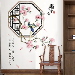 Elegant Orchid Flower 3D Wall Stickers False Window Home Decoration Painting Living Room Adesivo De Parede Wall Decals
