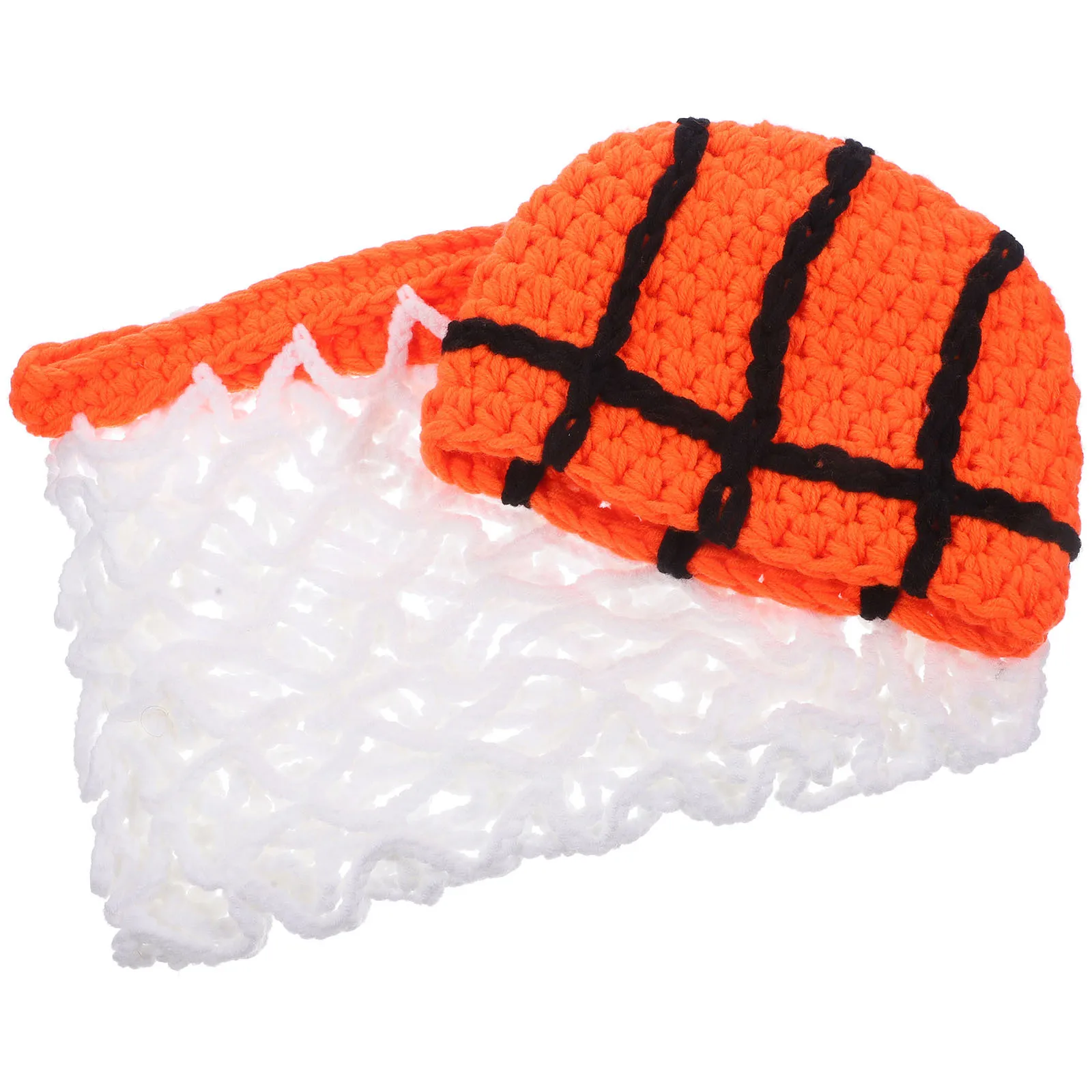 طفل التصوير الدعامة كرة السلة الزي محبوك قبعة الكروشيه صافي التفاف تنفس بسط الوليد صور الملابس #5