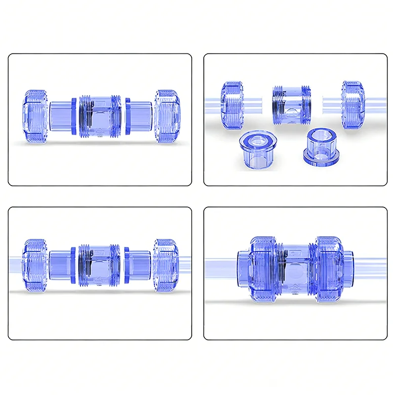 1PC 20/25/32/40/50/63mm Transparent UPVC Non-return Flap Valve Plumbing System Parts Water Tube Connector Non Return Check Valve