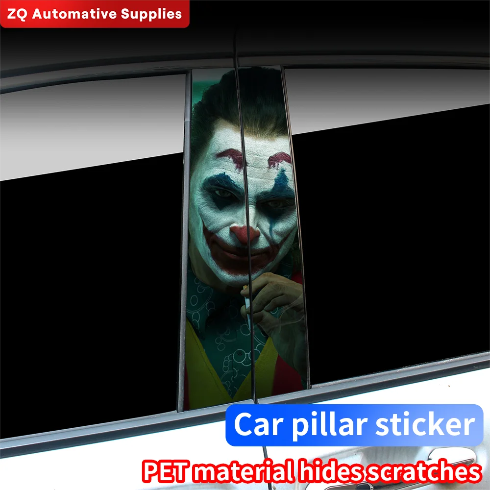 

Funny Car Stickers B-pillar Sunscreen DIY Auto Center Column Cover Scratches Cartoon Decoration Stickers Joker Auto Accessories