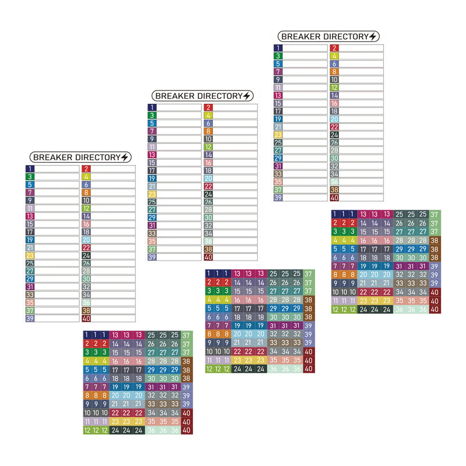 

3 комплекта этикеток для электрических коробок, водонепроницаемые наклейки из ПВХ для распределительных щитов, самоклеящиеся номерные наклейки для автоматических выключателей