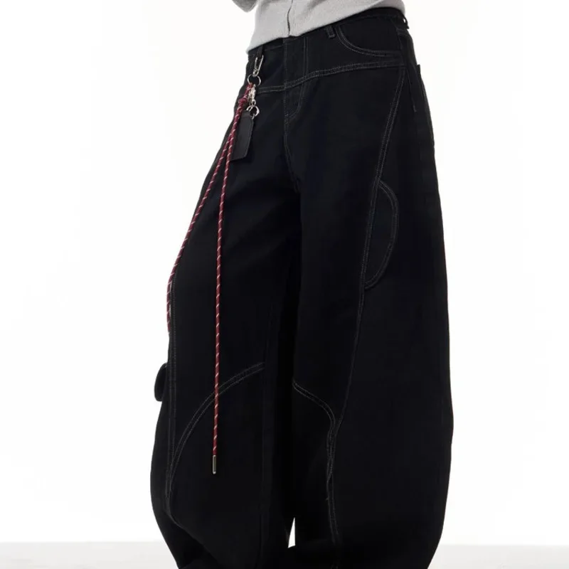 Denim Y2K Pants Women High Waist Wide Leg Cargo Jeans Baggy Loose Jeans Trousers Y2K Pants Streetwear Fashion Bottoms Gift New