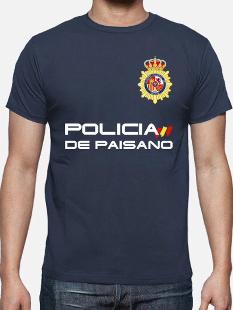 Policía De Paisano (cuerpo Nacional De Policía) T Shirt. New 100% Cotton Short Sleeve O-Neck T-shirt Casual Mens Top