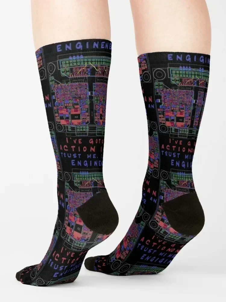 Trust me, I'm an engineer, I've got an action plan! PCB design Socks moving stockings Lots retro Men's Socks Women's