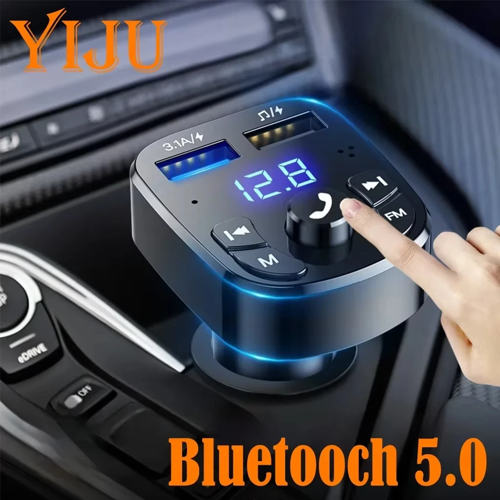 Car Bluetooth 5.0 Fm Transmitter, Wireless Adapter, Microphone, Audio Receiver, Automatic Mp3 Player, Dual USB Fast Charger - view 2