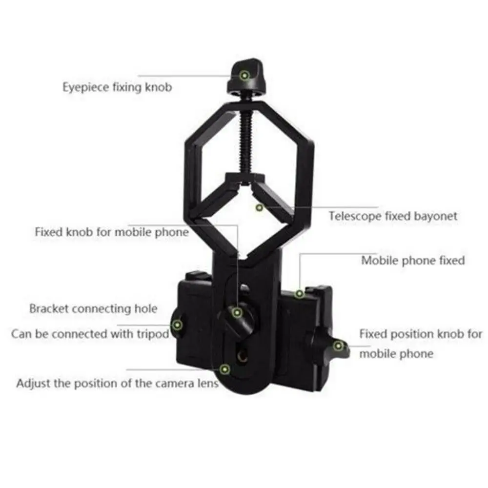 Black Durable Universal Telescope Phone Holder Camera Phone Mount Telescope Bracket Photography Holder