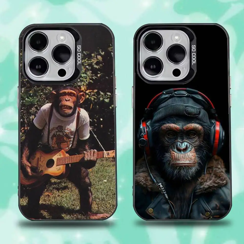 

Monkey Music Meme Phone Case For iPhone 16,15,14,13,12,11,Mini,Pro,E,SE4,XS,MAX Black Candy Matte Cover