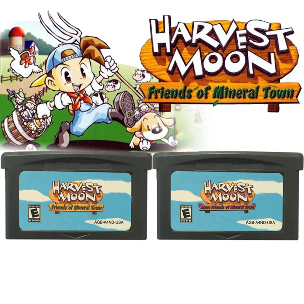 Harvest Moon GBA Game Cartridge 32Bit Video Game Console Card Friends of Mineral Town More Friends of Mineral Town For GBA/SP/DS