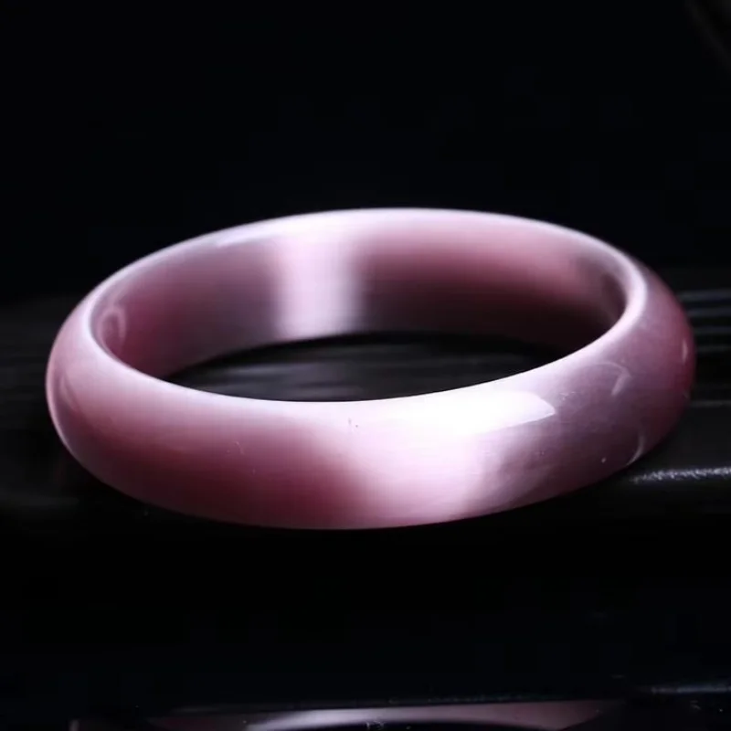 

Genuine Dark Pink Natural Cat Eye Stone Bangles Women Lucky Gift Help Marriage Bracelet Jewelry Accessories