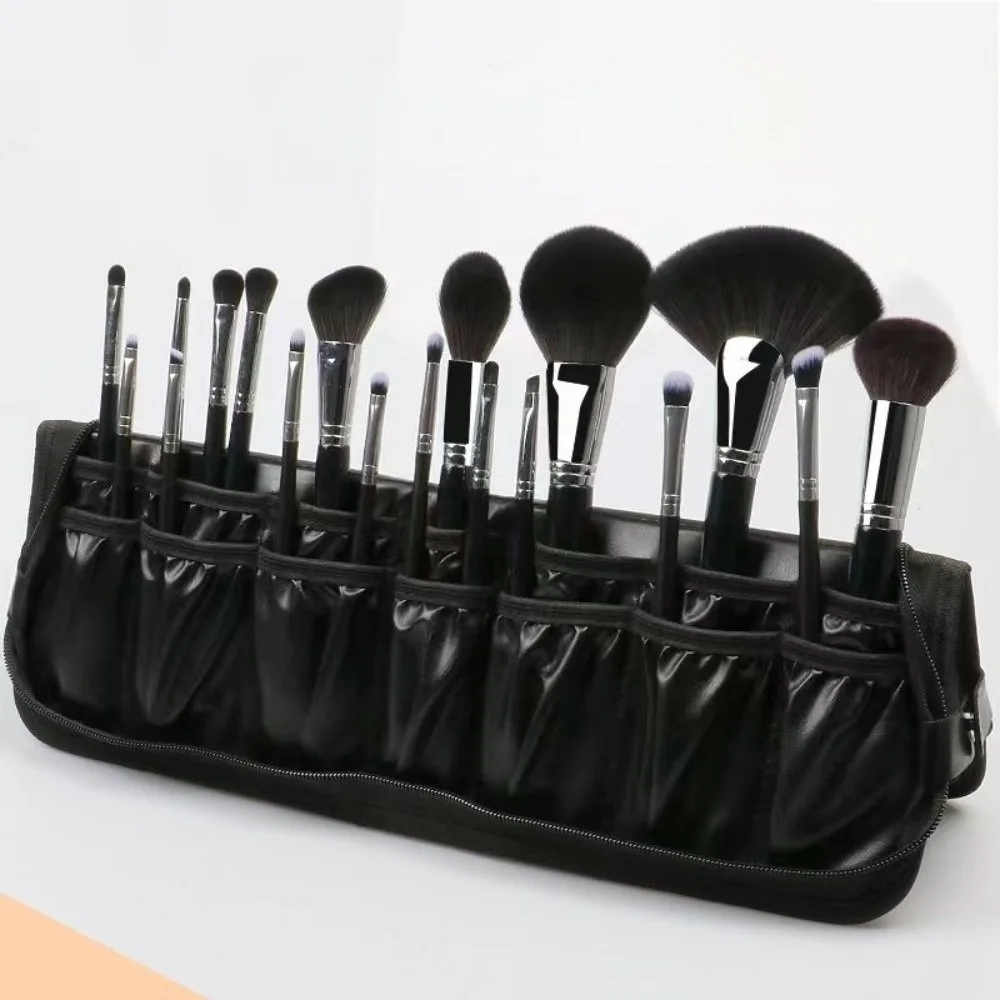 Folding Professional Cosmetic Brushes Bag Water-resistant Lightweight Upright Makeup Brush Bag Large Capacity Multifunctional