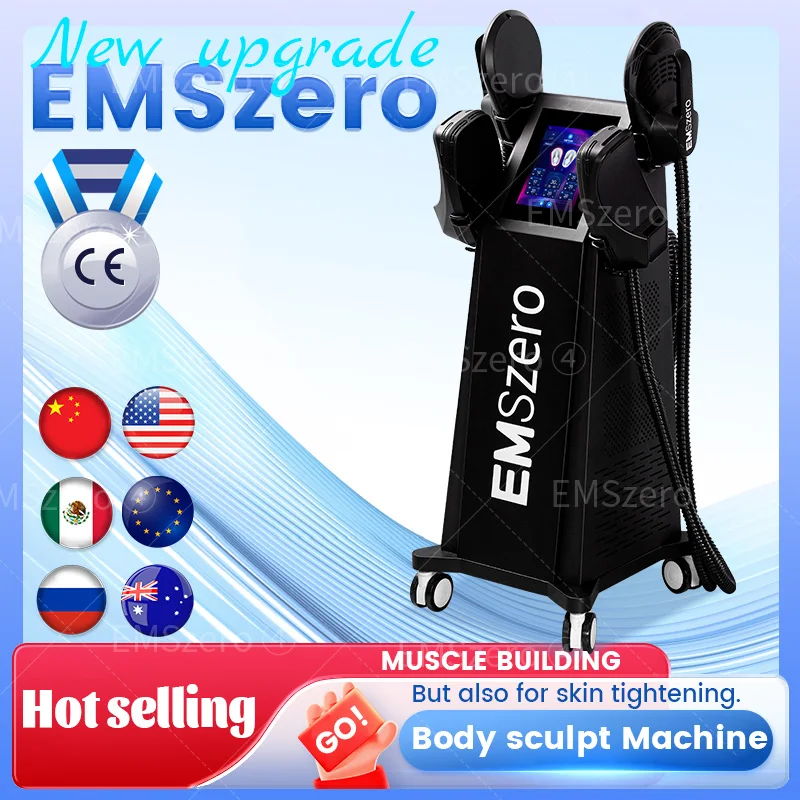 EMSzero EMS Body Slimming Sculpting in Sculpt Machine 200HZ Weight Lose Electromagnetic Muscle Fat Removal with 4 Handle