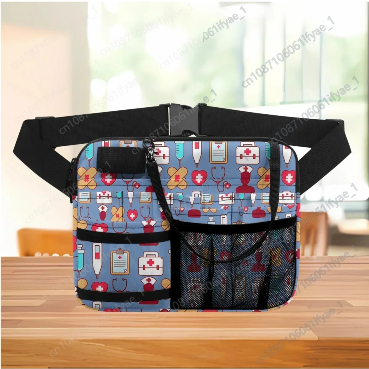 

Healthcare Medical Equipment Heartbeat Print Nurse Belt Bag Fanny Pack Organizer Pouch Adjustable Waist Strap Hip Bags Sac Femme