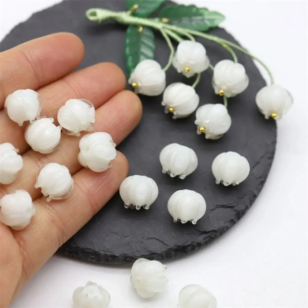 Making Kit for Necklace Earrings Handmade For DIY Flower Bud Beads Bell Orchid Liuli Beads Lampwork Beads Ancient Style