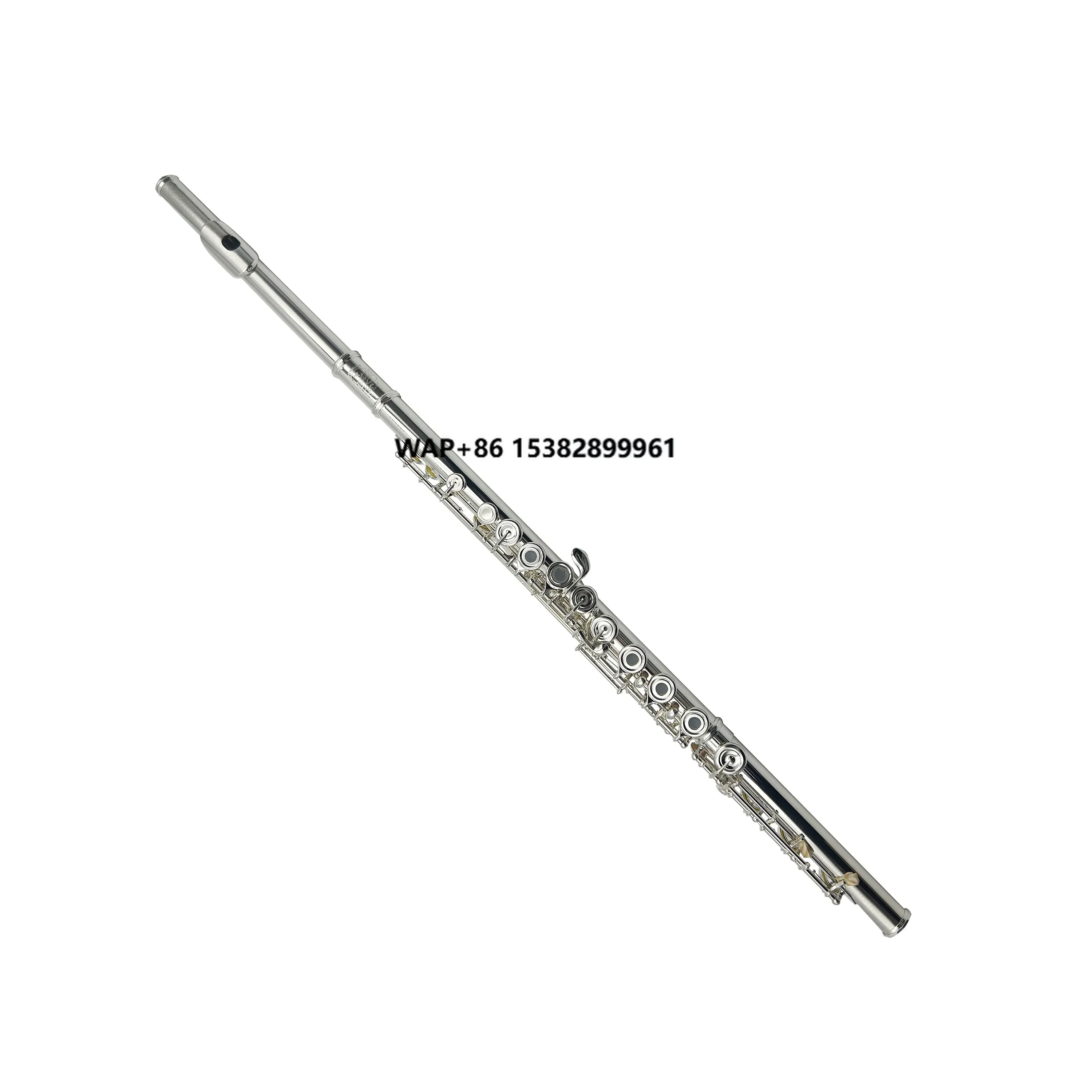 

SEASOUDN OEM Professional Flute 17 Holes C Solid Silver Body E Mechanism Open Hole French Style Caps JYFL201SP