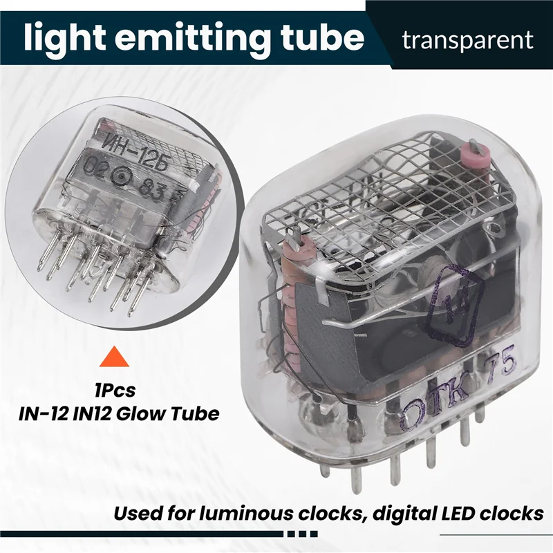1Pcs New IN-12 IN12 Glow Tube For Glow Clock Nixie Digital LED Clock With Decimal Point