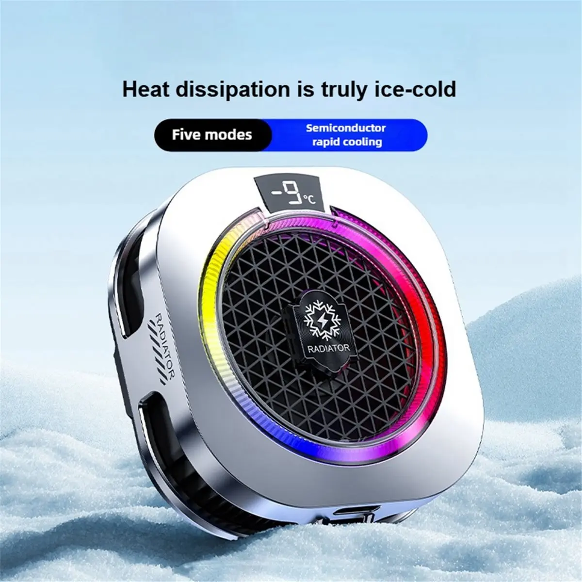 TH16 Pro Semiconductor Phone Cooler Magnetic Back-Clip RGB Gaming Cooler for Android Radiator