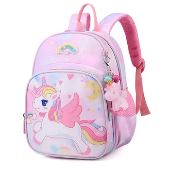 Nouveau sac à dos licorne pour filles dessin animé rose prin...