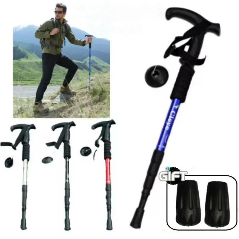 Trekking Poles Shock Absorption Foldable Ultralight Hiking Pole Suitable For Outdoor Camping Mountaineering Backpacking And Trip