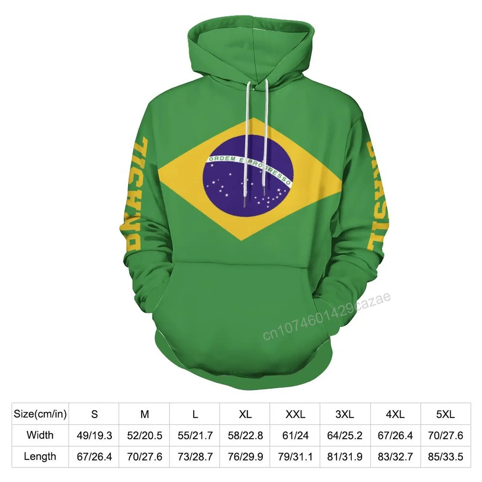 Brazil Country Flag 3D Hoodie Polyester Cool Men Women Harajuku Sweatshirt Unisex Casual Pullover Hoodies