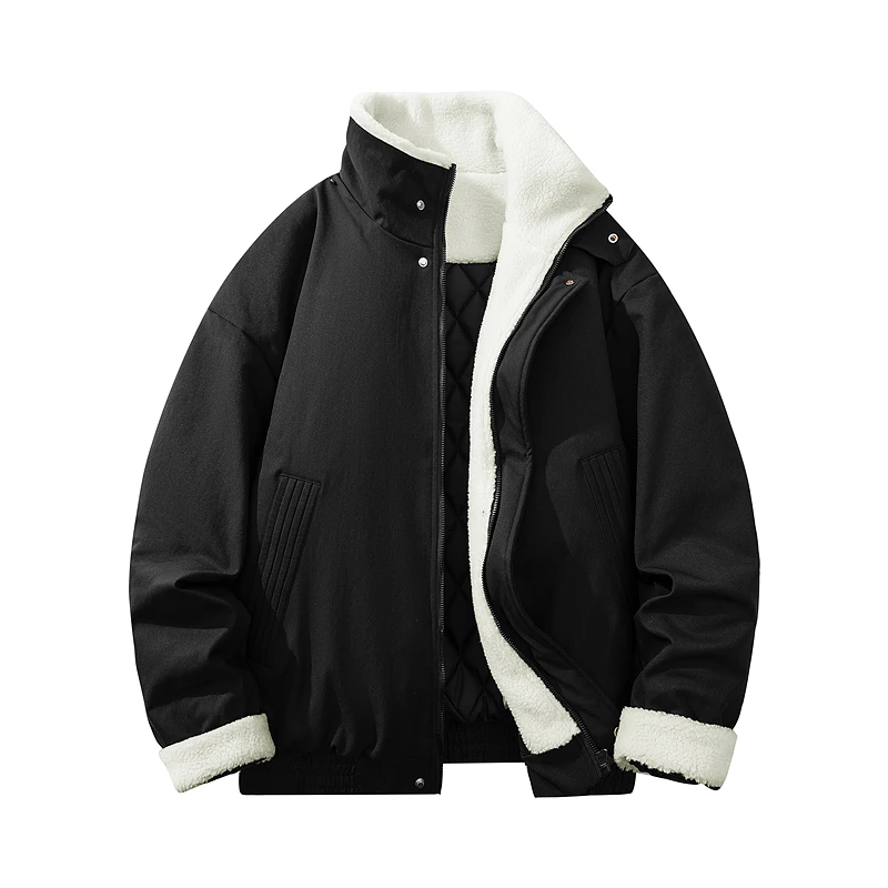 

Зимние однотонные мужские повседневные парки с воротником-стойкой, ветрозащитная верхняя одежда, утепленные, удобные хлопковые куртки, качественные универсальные куртки