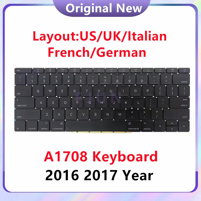 MacBook Pro, US, UK,ドイツ語,フランス語,イタリア語,スウェーデン語,mll42,mpxq2,2016/2017/13.3 ",a1708用のRetinaキーボード,新品,オリジナル