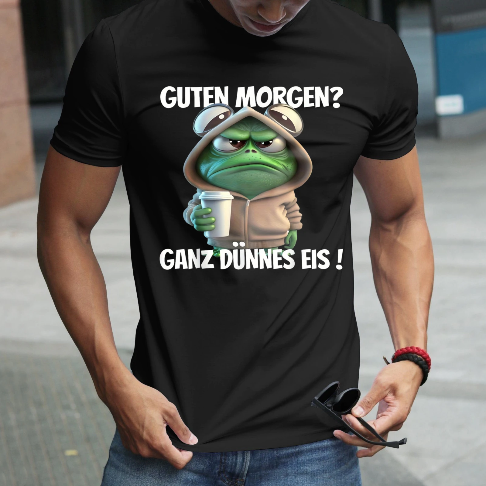 Herren-T-Shirt „Guten Morgen Ganz Dunnes Eis“, perfekt für Freizeitkleidung, Partys und Karnevalsoutfits