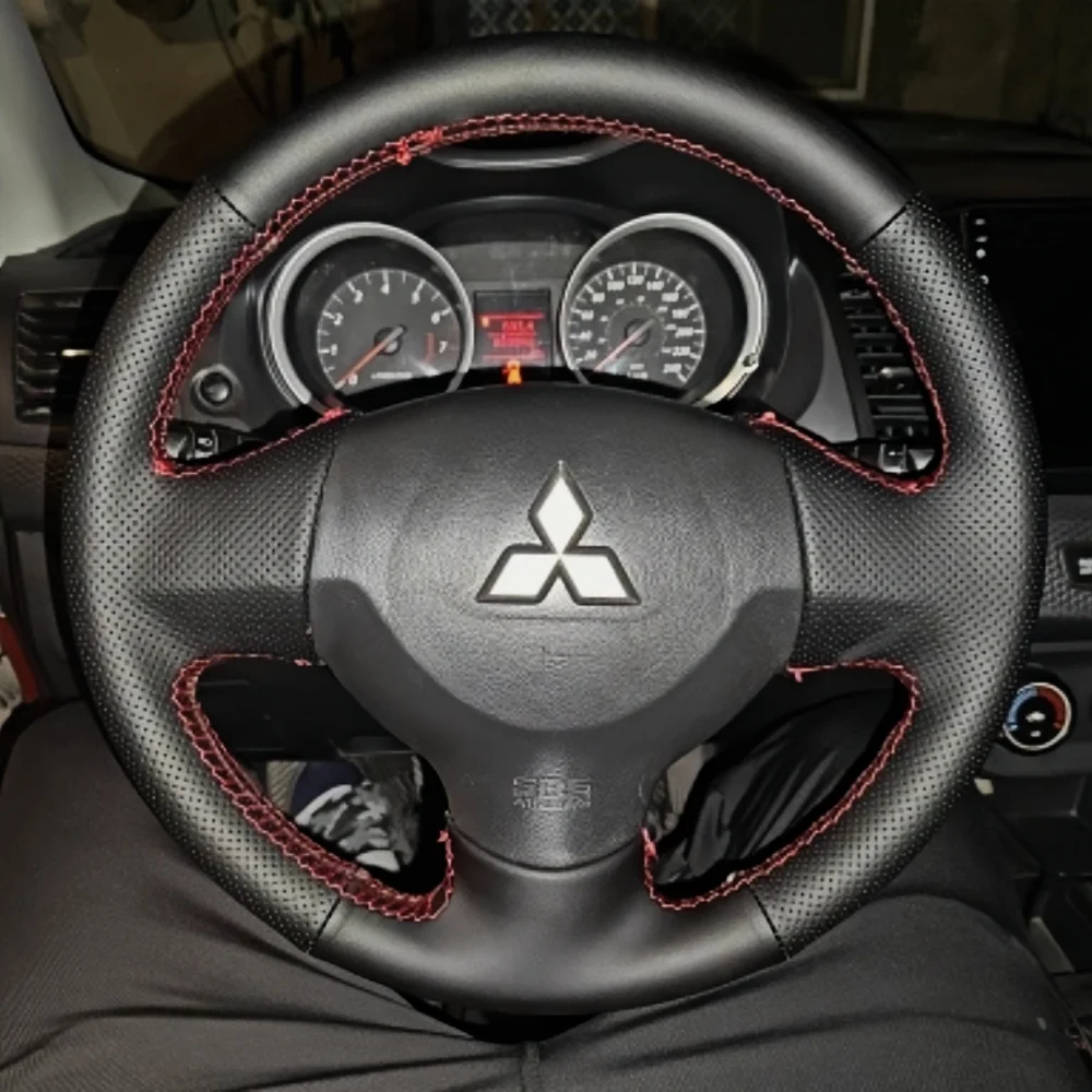

Custom Car Steering Wheel Braid Cover Soft 100% Fit For Mitsubishi Lancer EX 10 Lancer X Outlander Car Products Steering Wrap