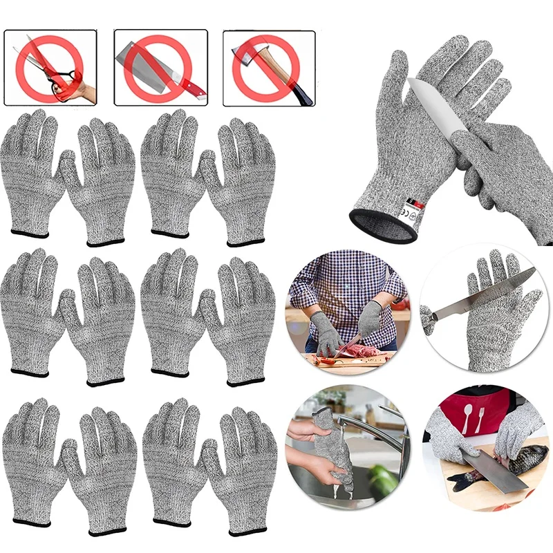 HPPE Level 5 Safety Anti Cut Gloves High-strength Industry Kitchen Gardening Anti-Scratch Butcher Cutting Multi-Purpose Gloves