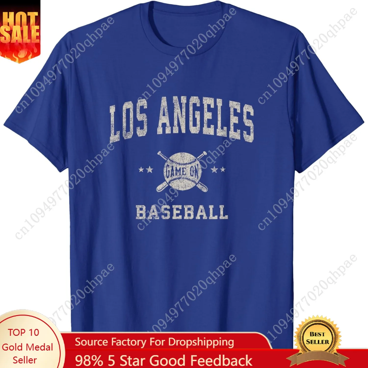 Koszulka Los Angeles LA Vintage Baseball Throwback Retro Design