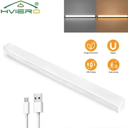 Night Lights Wireless LED Lamp Motion Sensor USB Rechargeable Magnetic For Wardrobe Room Closet Kitchen Aisle Tube Detector Bulb