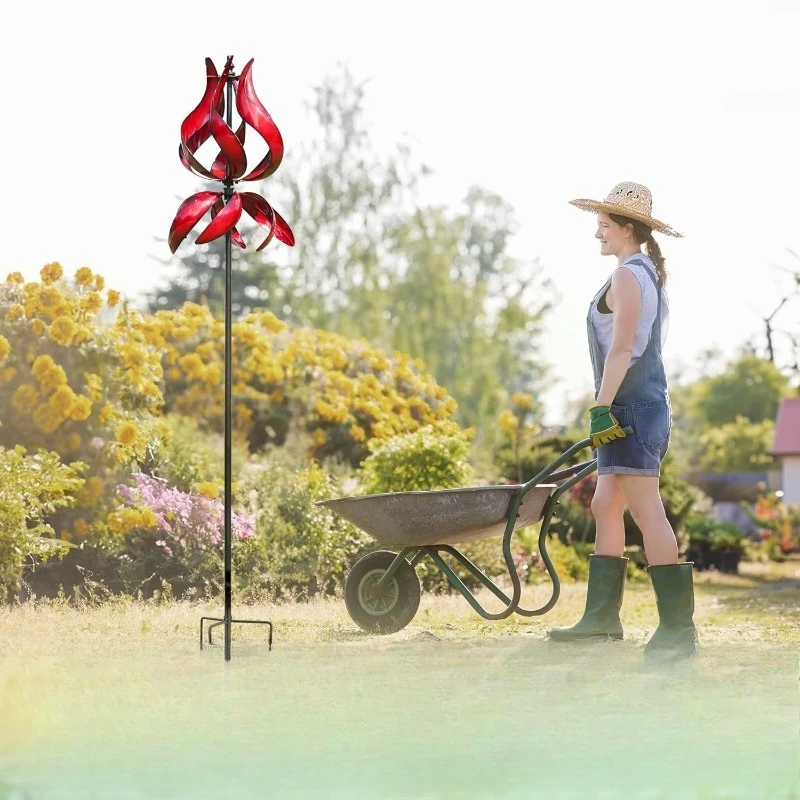

Large Outdoor Wind Sculptures Spinners, Tulip Ornament Windmill for Lawn Front Door, Gift Idea for Mother
