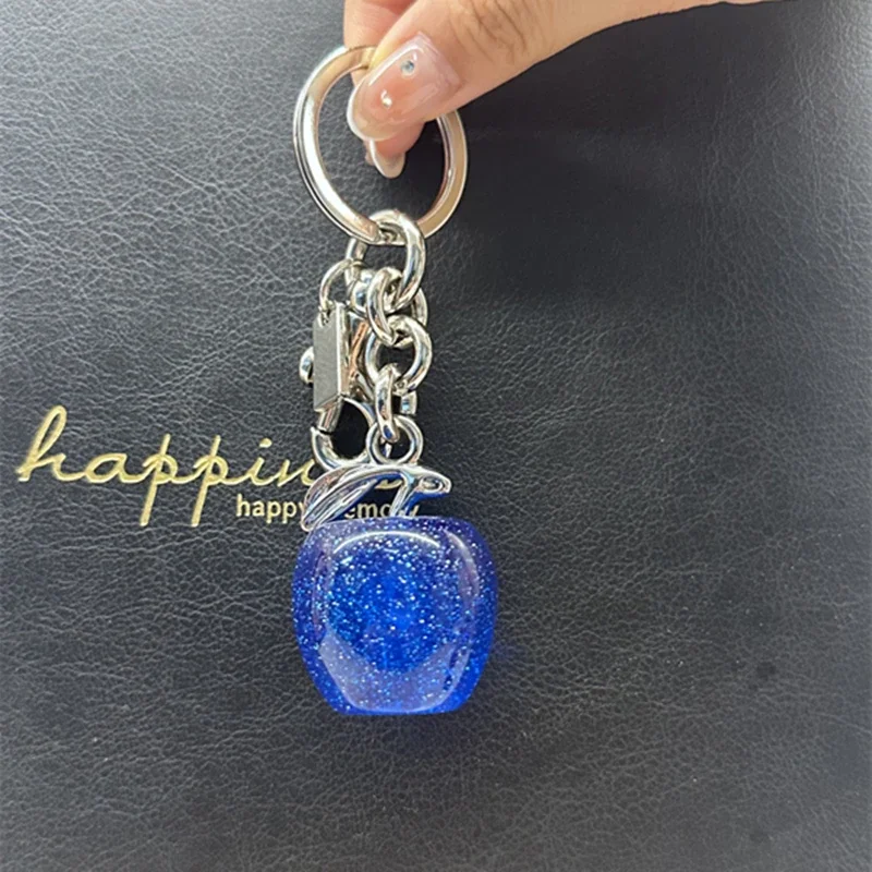 لحقيبة يد المدرب حقيبة كتف الأزرق كريستال الكرز حقيبة سحر قلادة الديكور المرأة رائعة المفاتيح مرفق جزء