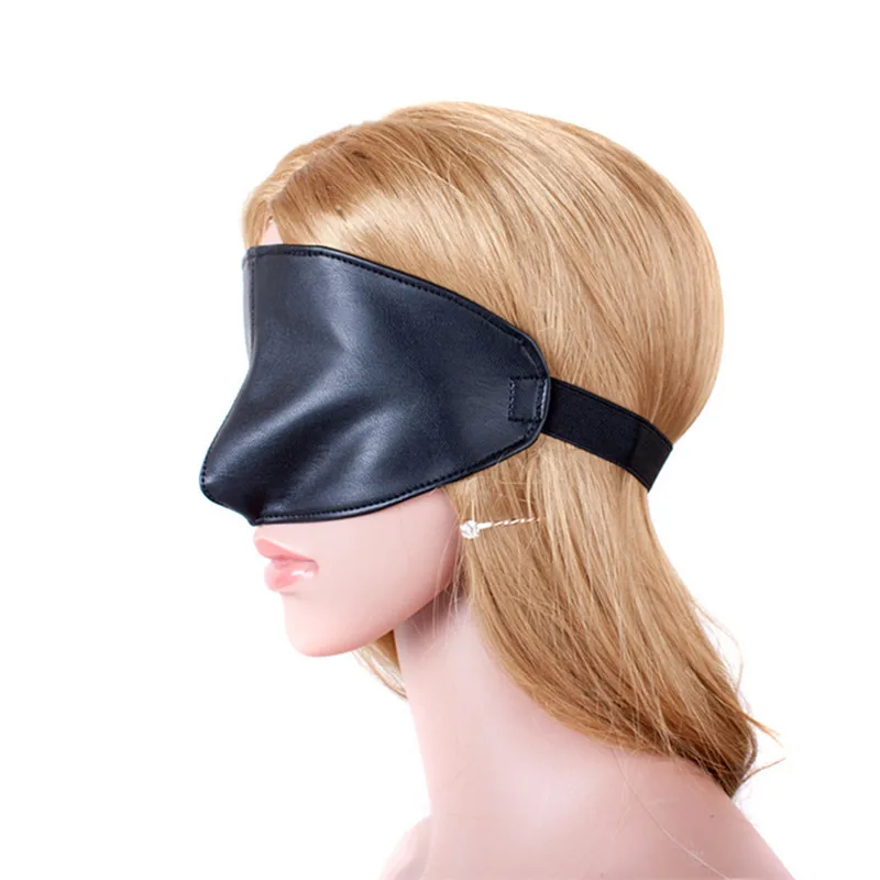 Bondage Leather Harness Eye Mask with Mystery Cover Nose Blindfold Goggles for Fetish Restrain Senses Adult Game Sex Toys