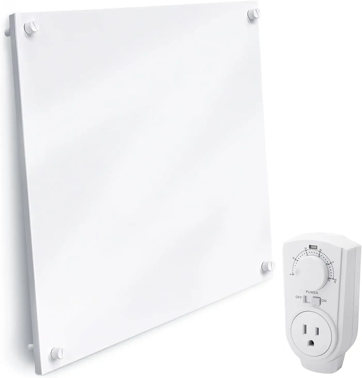 Wall Mount Space Heater Panel with Thermostat 400 Watt Convection Heater Ideal for 120 Sq Ft Room 120V Electric Heater