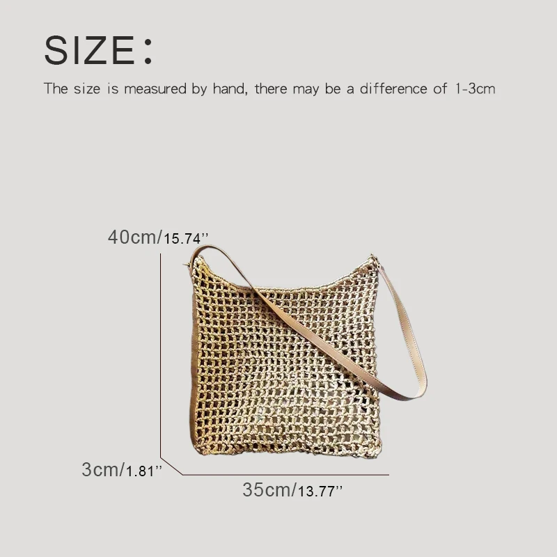 Bohemian Straw Woven Slim Bags For Women Luxury Designer Handbag Purse 2024 New In Large Capacity Hollow Underarm Beach Shoulder