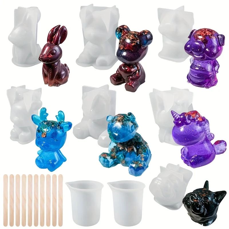 19pcs Resin-Made Mold Set, Suitable for Resin Making, Desktop Ornaments, Earrings, Jewelry Pendants, Making, Holiday Souvenirs, The Best Gift view 8