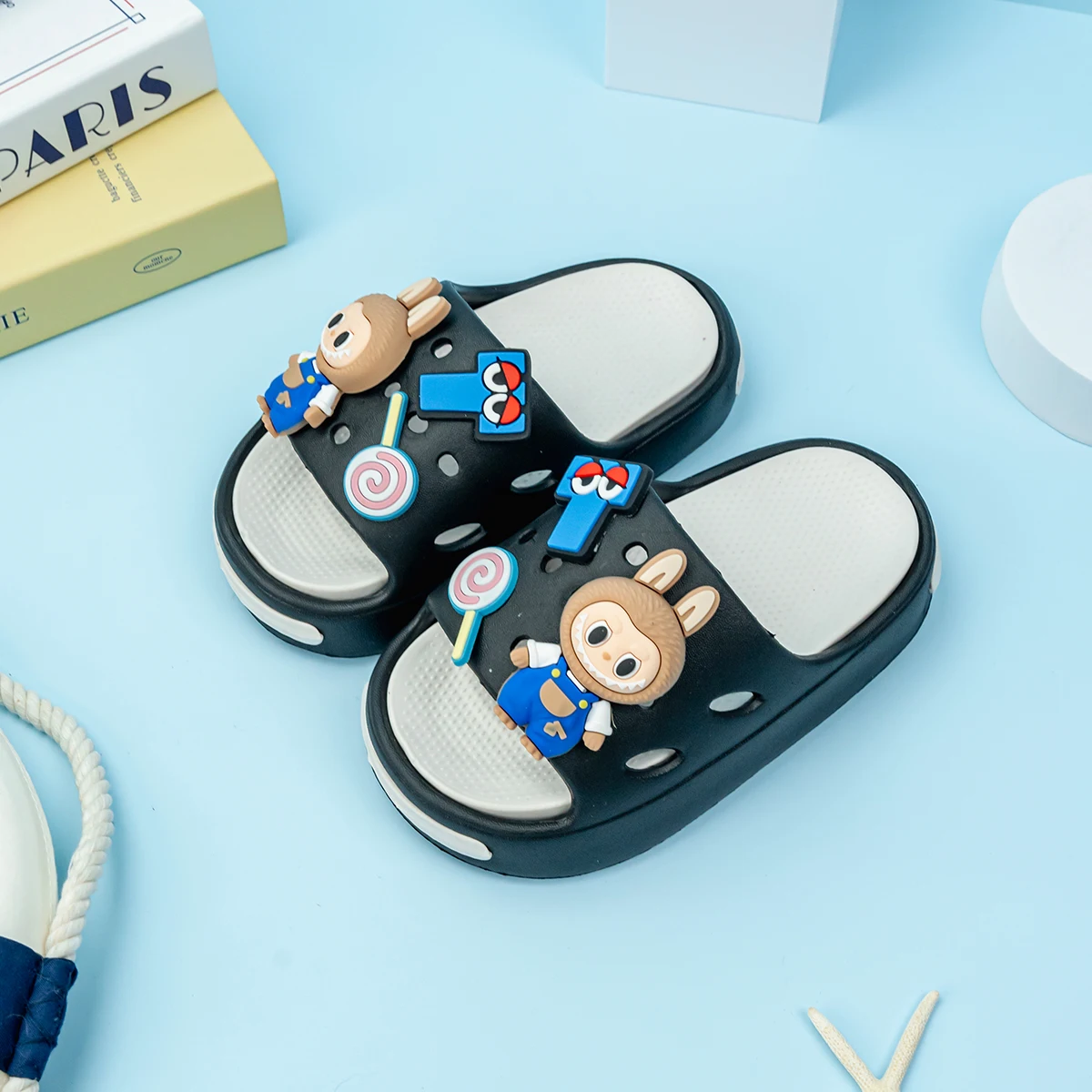 

New Popular Cartoon Lollipop Versatile Boys Eva Slippers Fashionable Double Soft-Soled Non-Slip Sandals 831