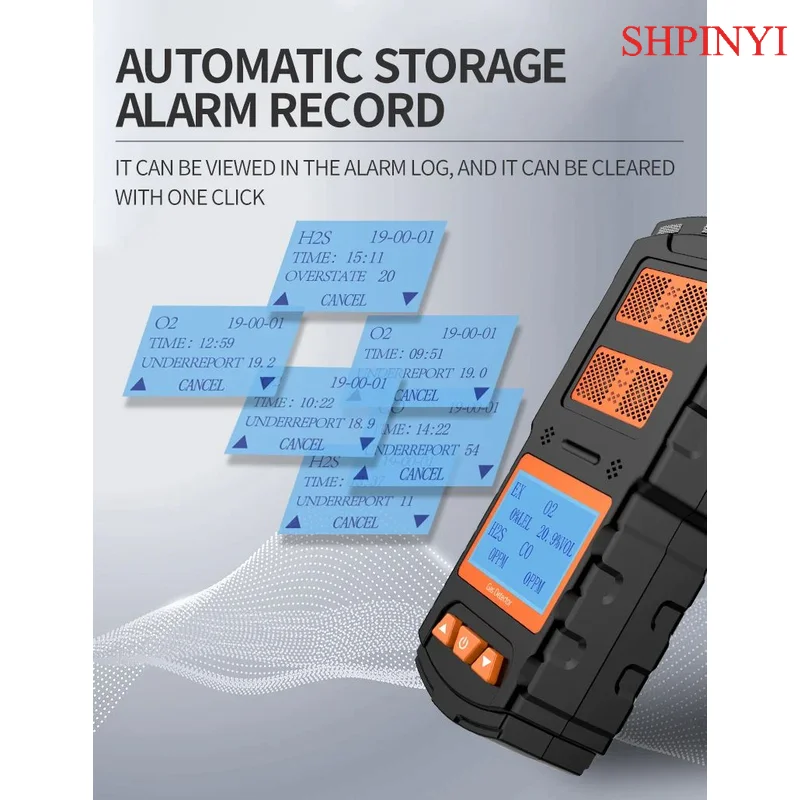 アイケシ4ガス検知器コンビネーションマルチガス4ガスアラートマイクロクリップマルチ検知メーター表示