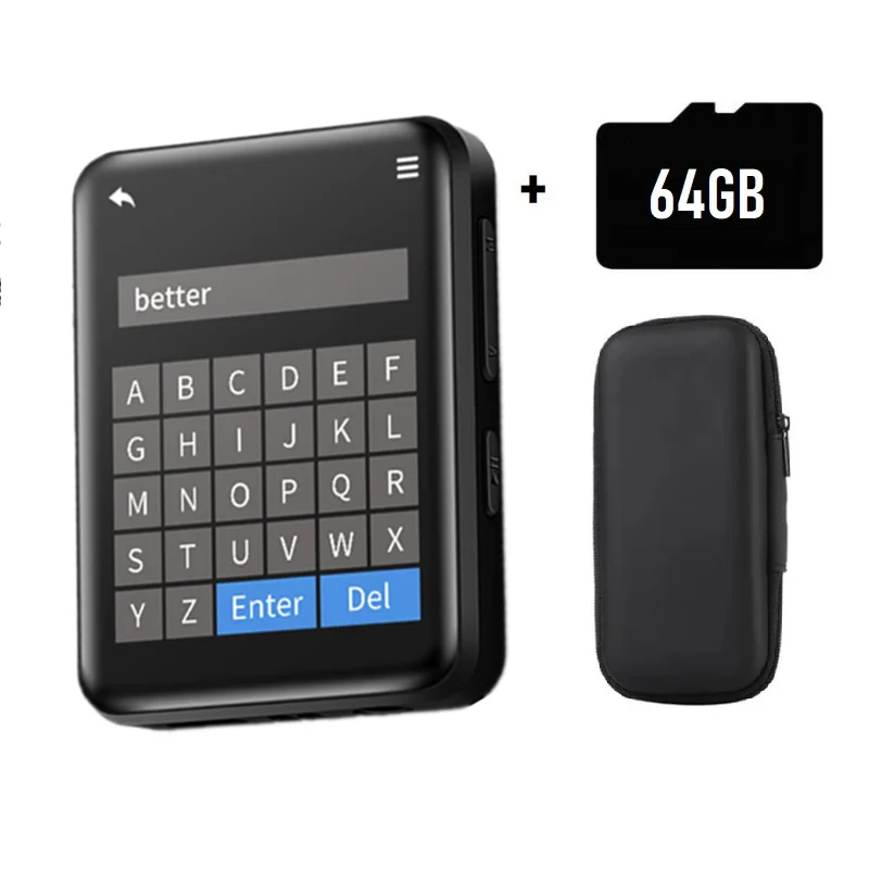 مشغل MP3 صغير للجيب بسعة 128 جيجابايت مزود بتقنية البلوتوث ومشغل موسيقى MP4 خارجي مع تشغيل مسجل صوت بشاشة تعمل باللمس من النوع C IPS