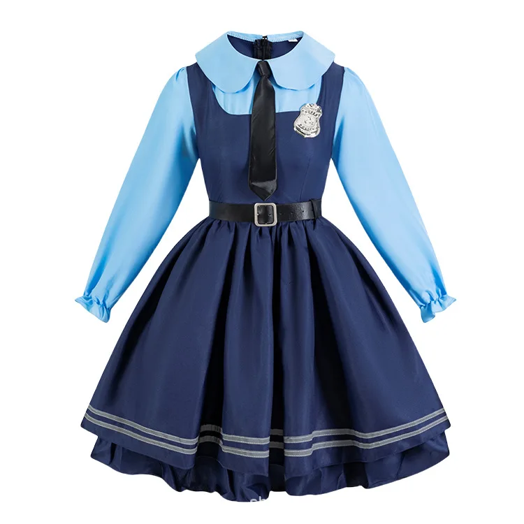 Picture 4: Zootopia Judy Hopps Cosplay Dress Full Set Bunny Ears Badge Tie Belt Anime Halloween Party Costume For Women