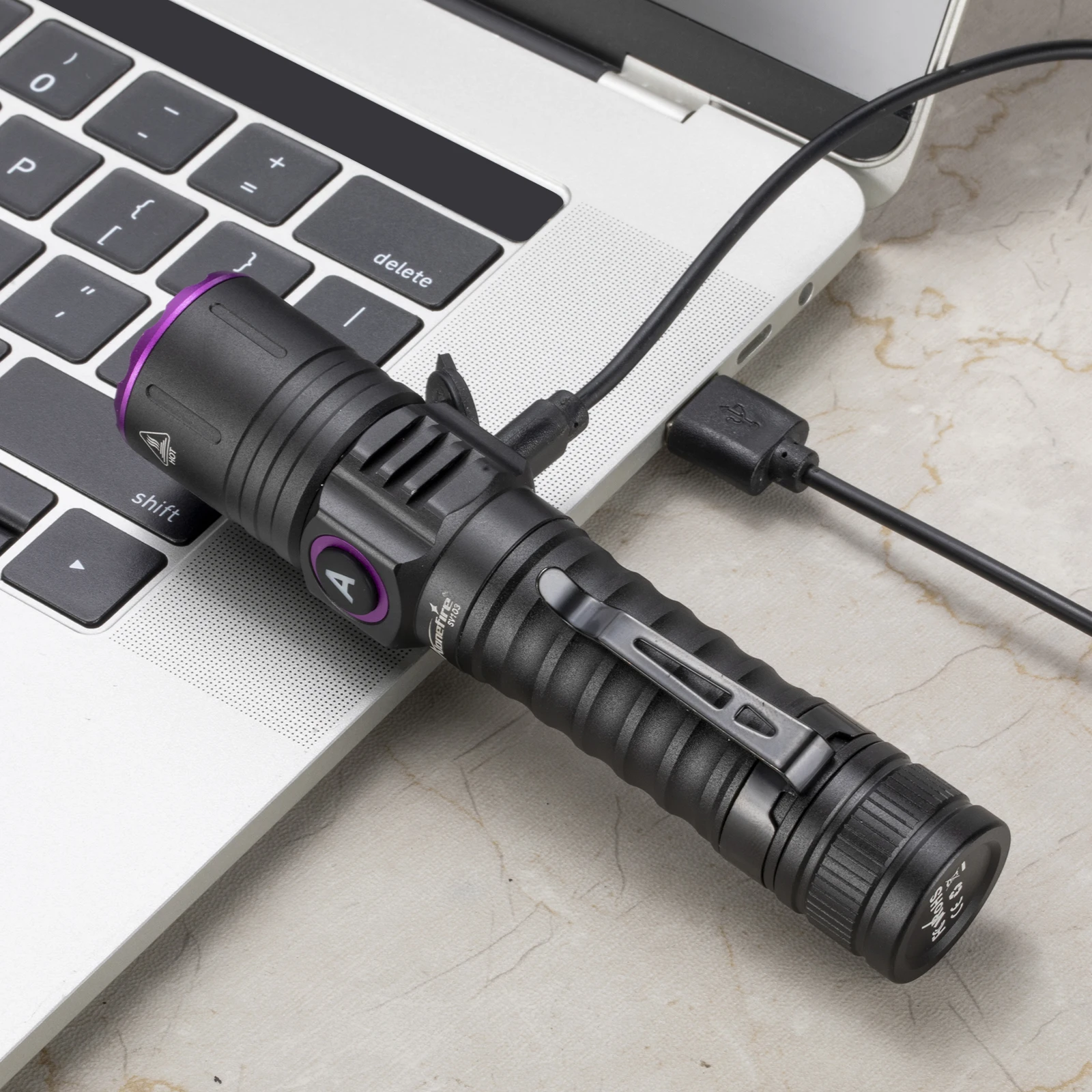 Linterna UV de luz negra USB 365 nm para tinta invisible - imagen 5