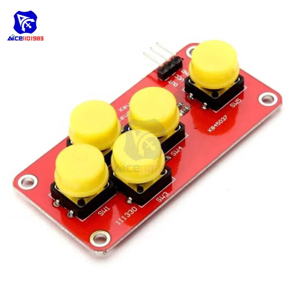 diymore AD Keyboard Simulate Five Electronic Blocks Analog Button Module for Arduino