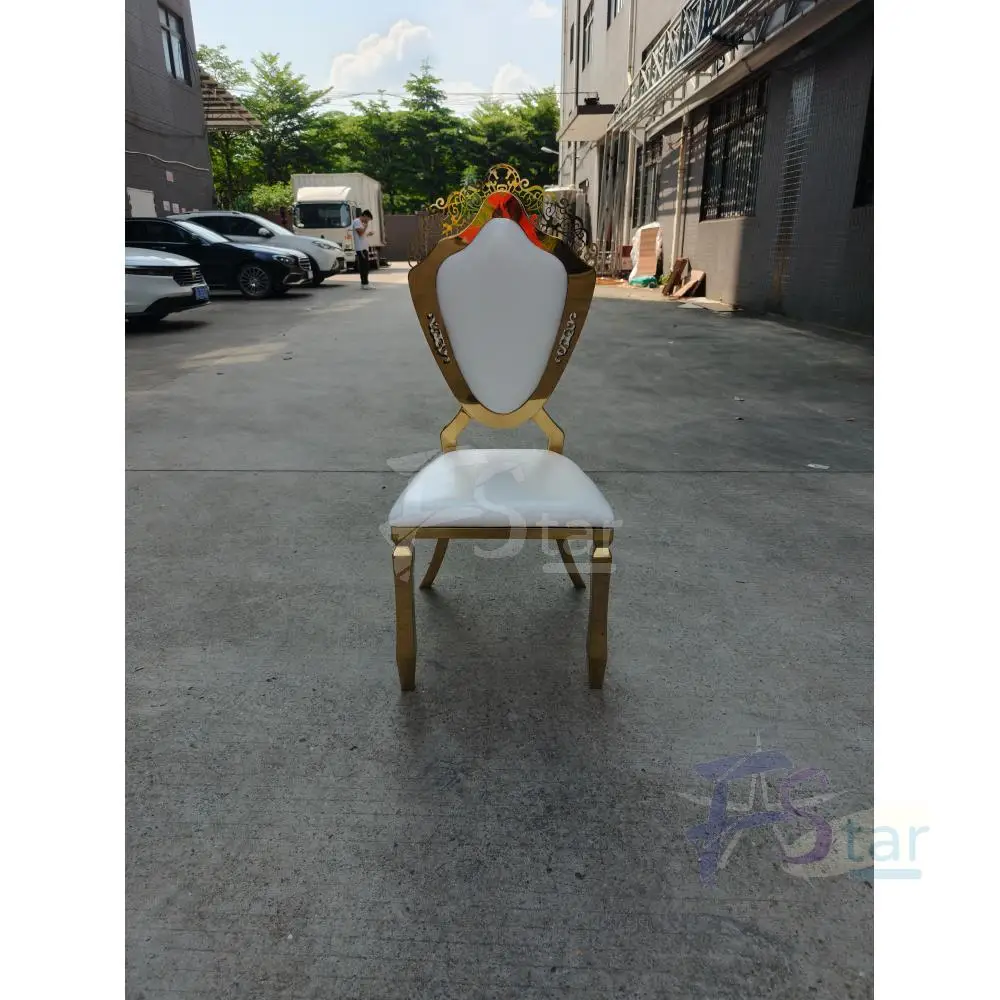 Adjustable Gold Metal Stainless Steel Frame Oval Back Hotel Restaurant Micro Fabric Dining Room Weeding Chair