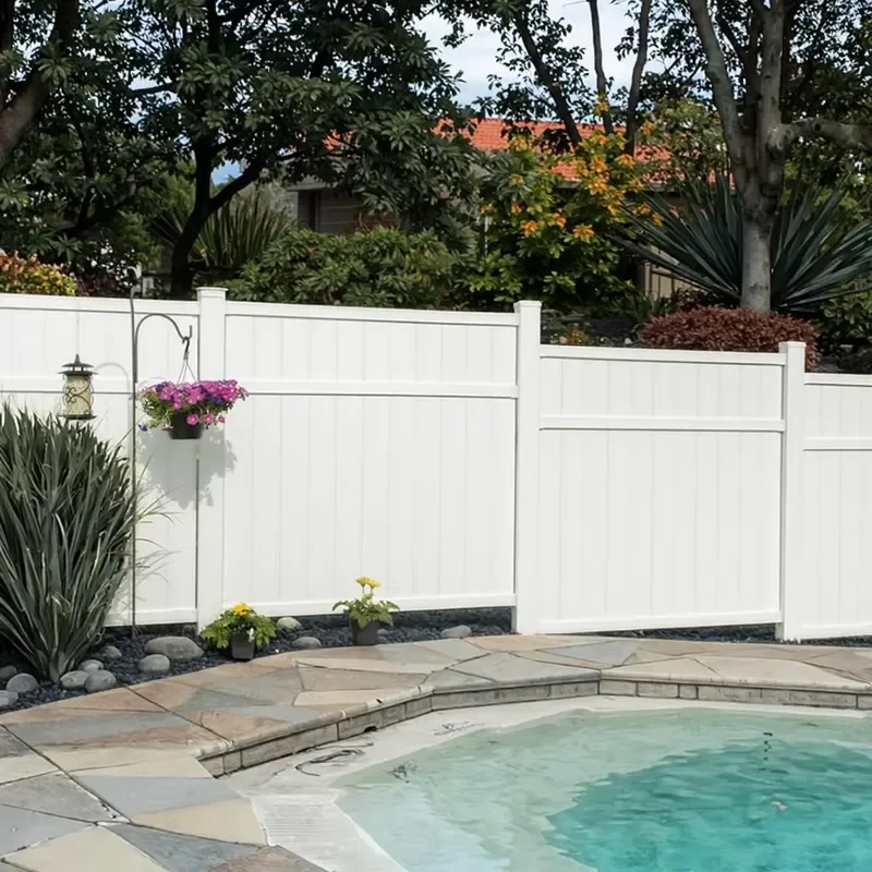 Outdoor Privacy Fence Panels - White PVC Vinyl Privacy Fence Panel